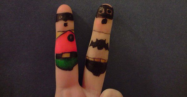 finger batman 32 Funny Finger Art 