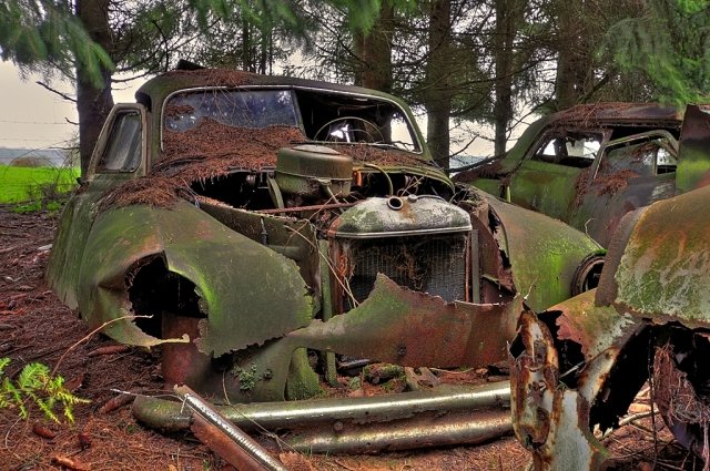 old cars abandoned