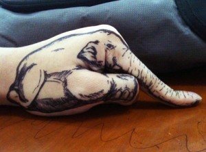 Elephant-Tattoo-Print-on-Hand