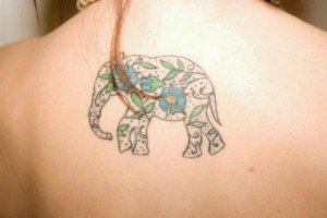 Floral-Elephant-Tattoo-Print
