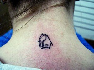Mini-Elephant-Tattoo-on-Neck-Backside